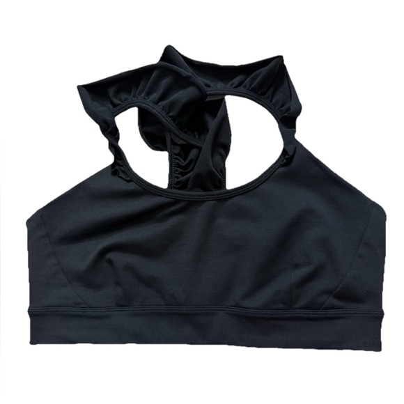 CORE 10 Womens Medium Black Ruffle Back Sports Bra Athleisure Activewear - Picture 5 of 9